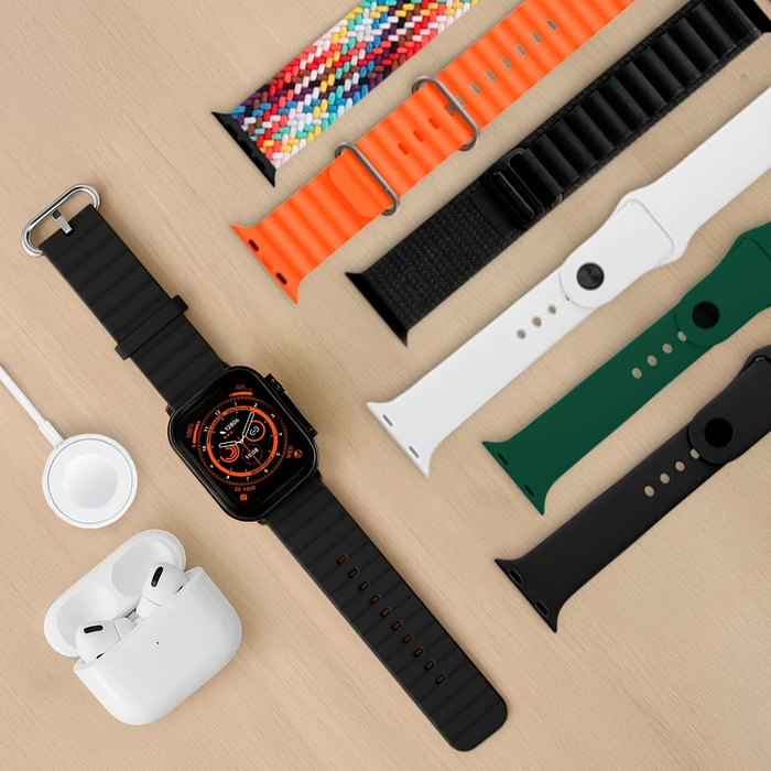 Set 9 en 1 H55 Pro Max Smartwatch con Protector + Auriculares Inalámbricos  TWS + 7 Mallas Intercambiables, Compatible con iOS y Android - Negro,  oferta LOi.