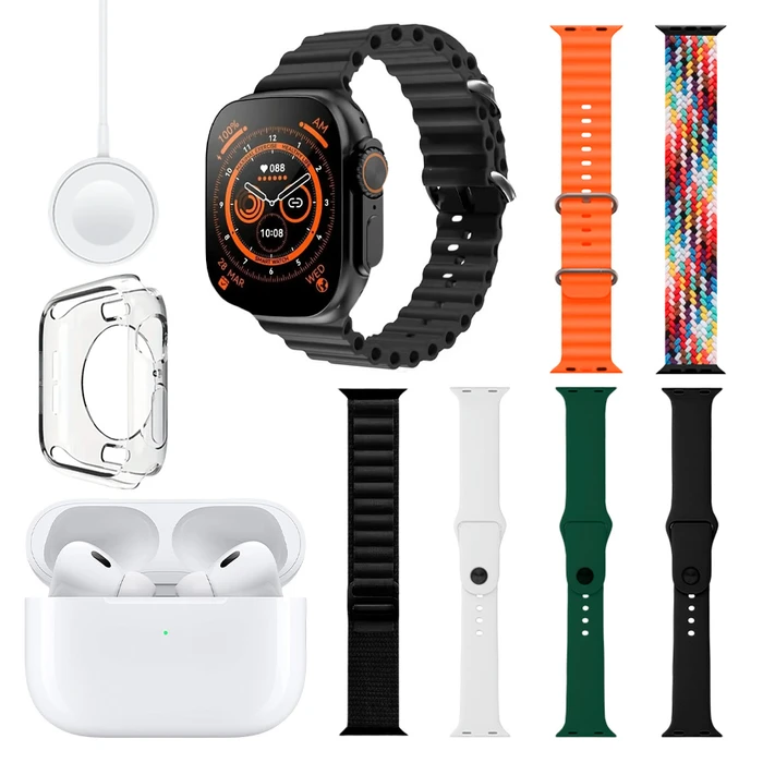 Set en H55 Pro Max Smartwatch con Protector Auriculares