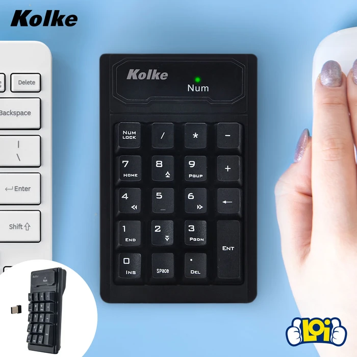 Teclado Numérico KOLKE Inalámbrico Portátil 19 Teclas Receptor USB