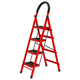 Escalera de Acero con 4 escalones y patas antideslizantes - Rojo, al mejor precio, solo en LOi