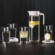 Set 1 Jarra + 4 vasos de vidrio resistente, funcional y duradero, al mejor precio, solo en LOi