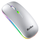 Mouse Óptico Inalámbrico Kolke  con batería recargable y retroiluminación de 7 colores - Gris, al mejor precio, solo en LOi