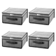 Pack de 4 Cajas Organizadoras de Tela Transpirable de 30 x 30 x 15cm Multiuso con Tapa y Asa - Gris, al mejor precio, solo en LOi