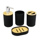 Set de Baño 4 piezas, en plástico ABS y bambú - Negro, al mejor precio, solo en LOi