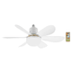 Lámpara LED de Techo Rosca E27 con Ventilador Incorporado, 6 Aspas Desmontables, 30W de Potencia, 3 Tipos de Luz, Temporizador, Control Remoto, 42 x 42 x 20,5cm, al mejor precio, solo en LOi